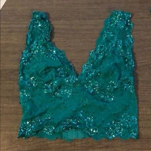 Bebe sequin crop top